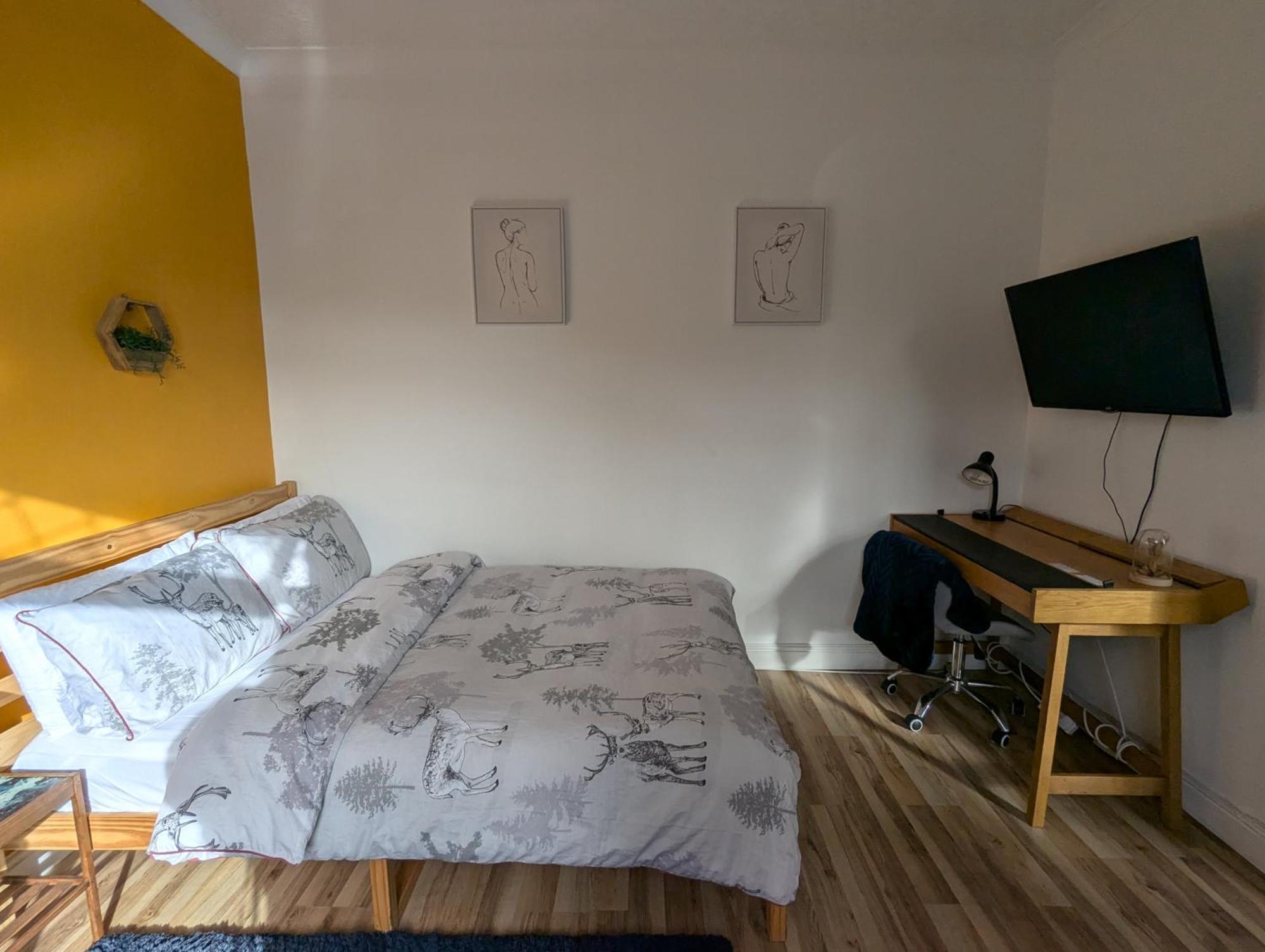 R1 - Bright Quiet Double - Ideal For Students, Work, Tourists - Access, Wifi, Free Parking - Self Catering Bed & Breakfast *